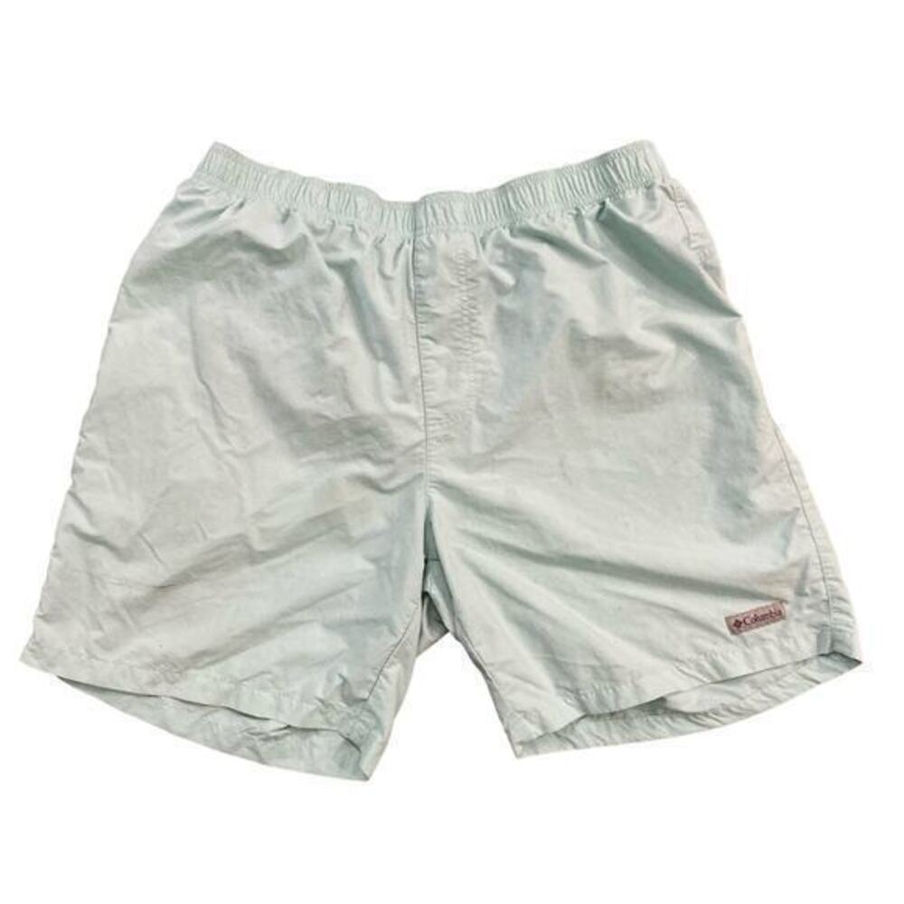 Columbia Men's Swim Shorts XL Mint Green Mesh Lining Elastic Waistband